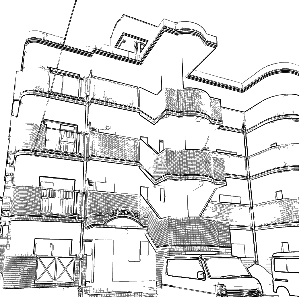 BELLE DEMEURE(霧島市 国分松木町)の外観の線画