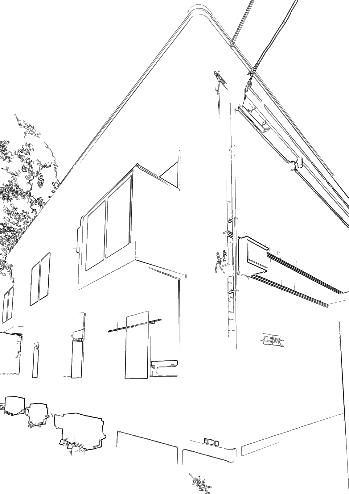 CLARES(霧島市 国分清水)の外観の線画