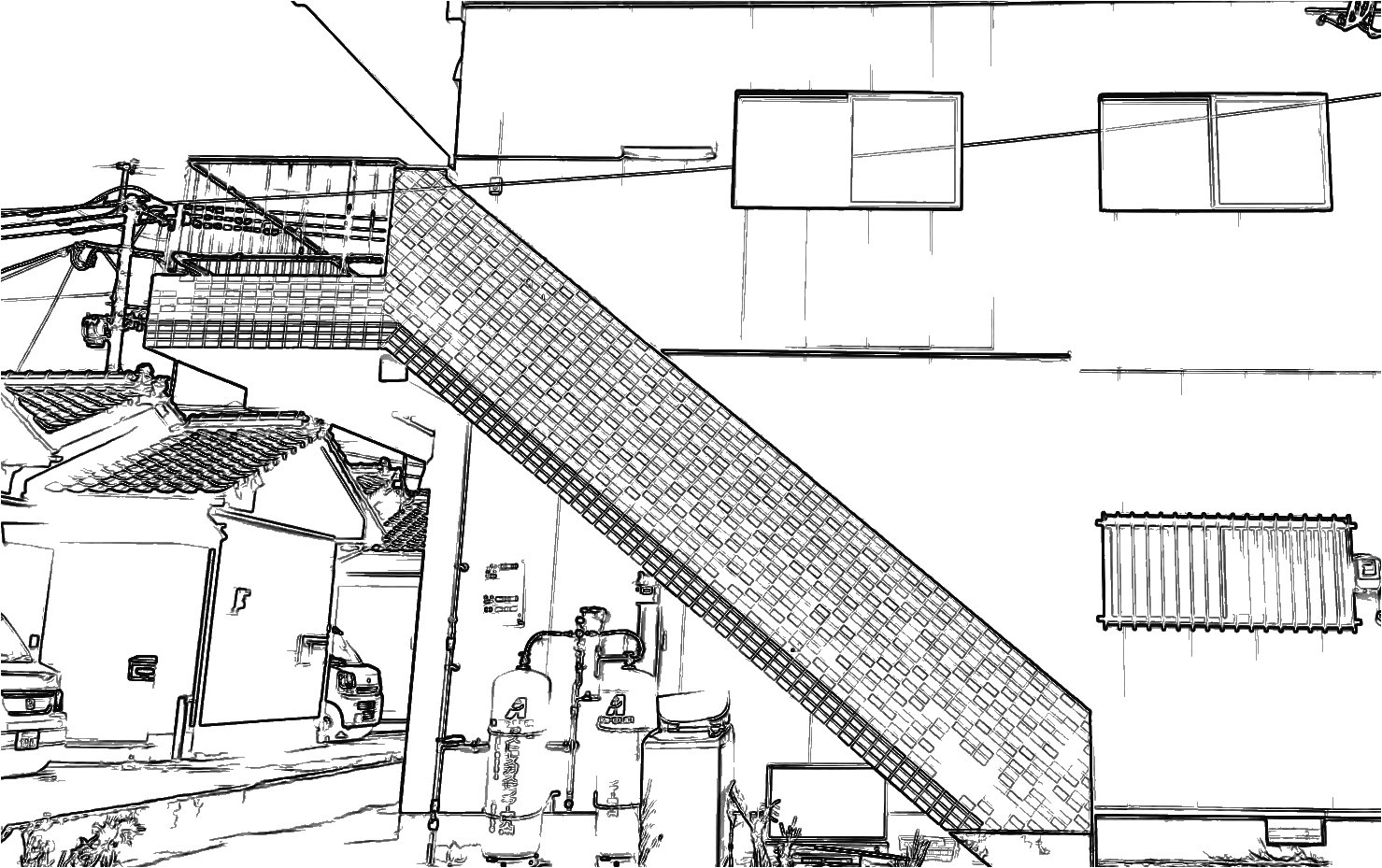 FULNE(鹿屋市 寿)の外観の線画
