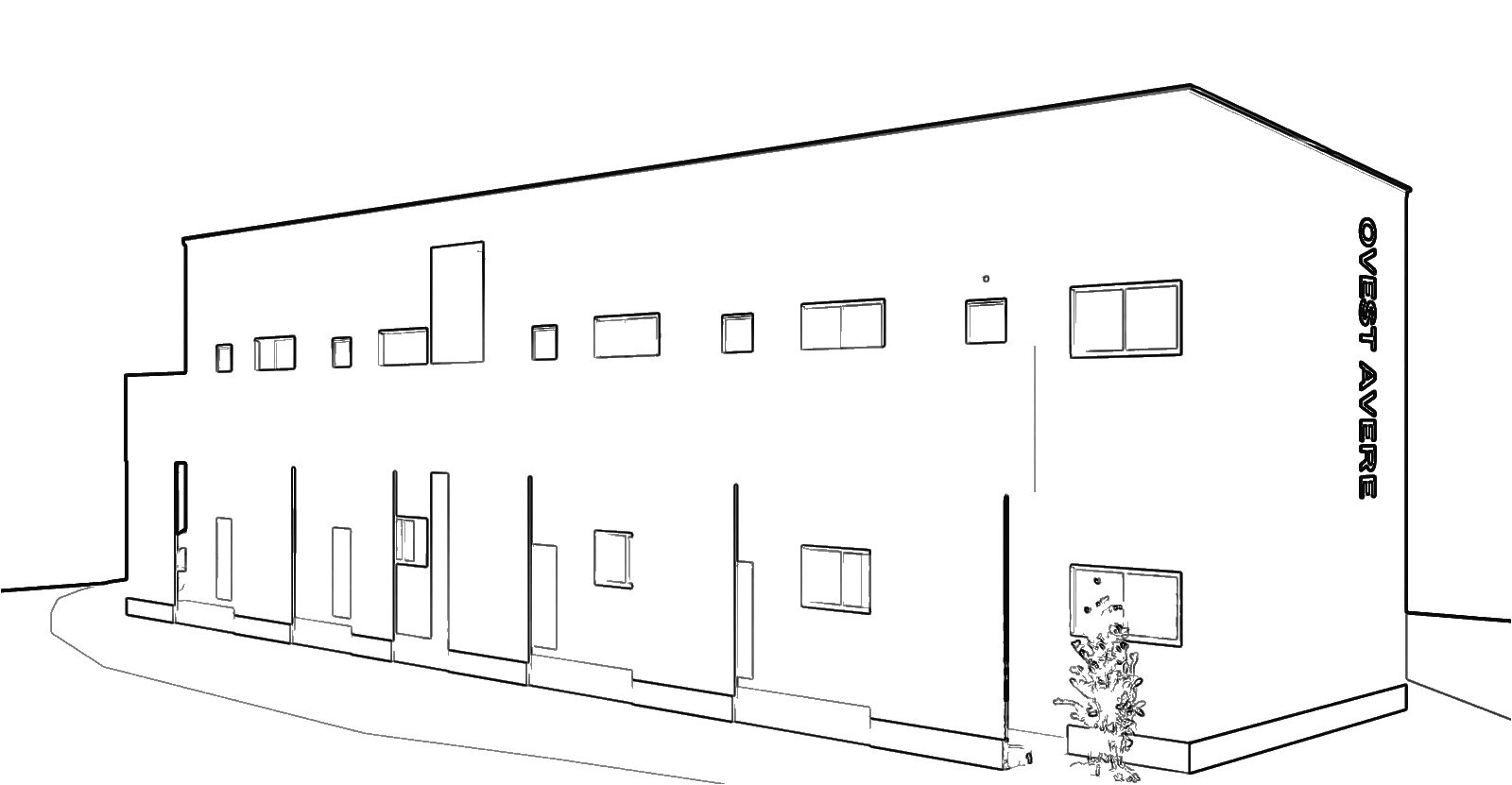 OVEST AVERE(姶良市 西餅田)の外観の線画