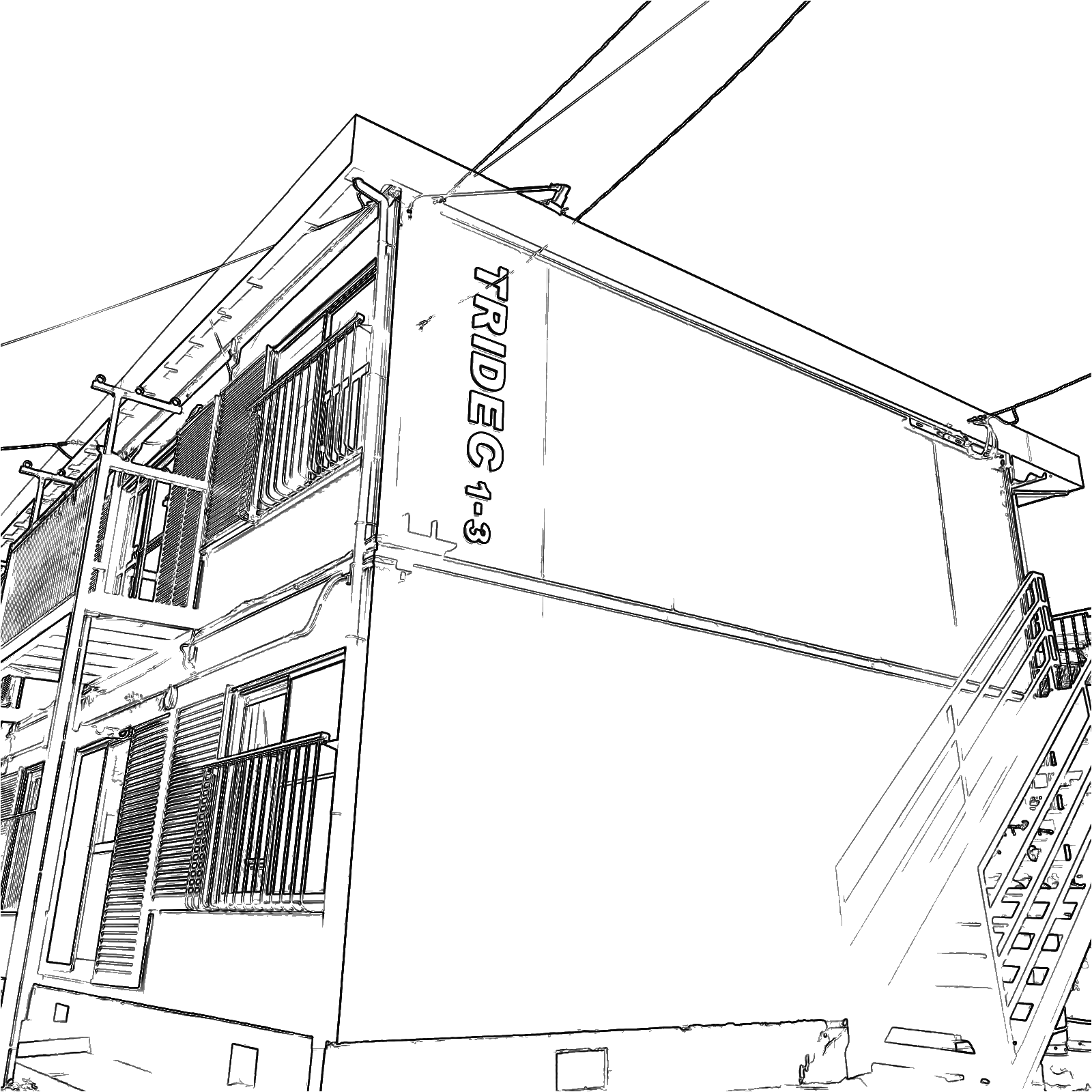 TRIDEC(鹿屋市 西原)の外観の線画