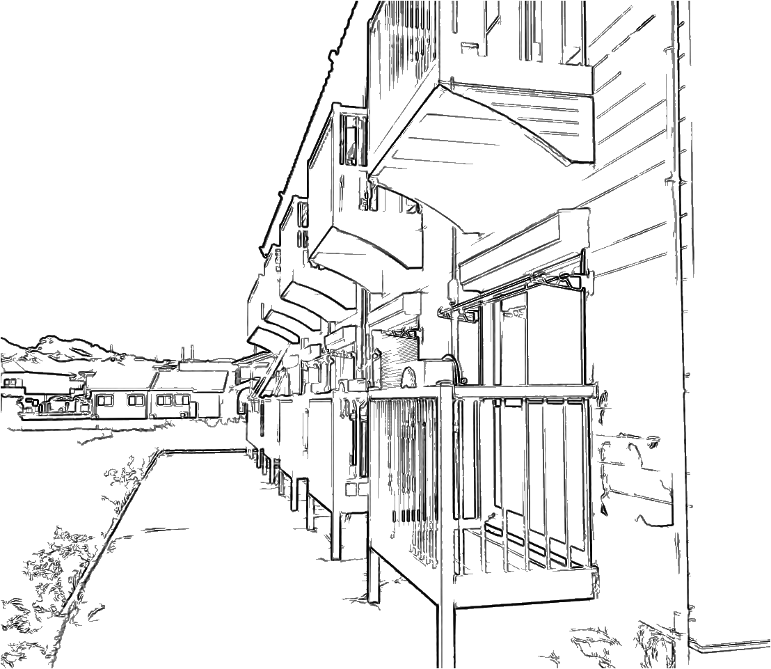 VIBRAS(霧島市 国分清水)の外観の線画